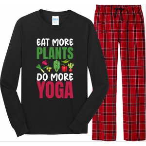 Eat More Plants Do More Yoga Humor Joke Tee For Vegetarians Great Gift Long Sleeve Pajama Set