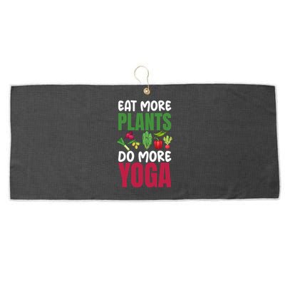 Eat More Plants Do More Yoga Humor Joke Tee For Vegetarians Great Gift Large Microfiber Waffle Golf Towel