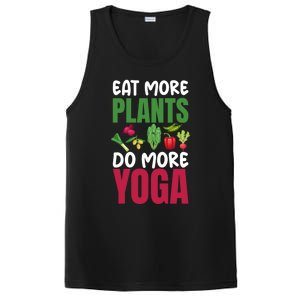 Eat More Plants Do More Yoga Humor Joke Tee For Vegetarians Great Gift PosiCharge Competitor Tank