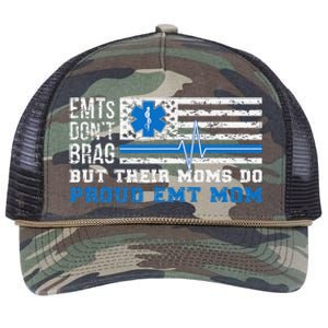 EMT Mom Proud Emergency Medical Technician Mama Retro Rope Trucker Hat Cap