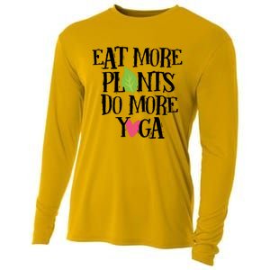 Eat More Plants Do More Yoga Vegan Workout Cute Gift Cooling Performance Long Sleeve Crew