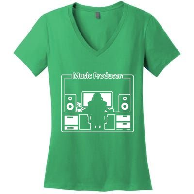 Electronic Music Producer Beatmaker Women's V-Neck T-Shirt