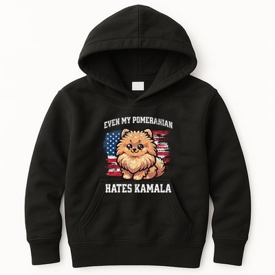 Even My Pomeranian Hates Kamala Funny Election Republican Kids Hoodie
