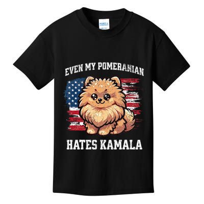 Even My Pomeranian Hates Kamala Funny Election Republican Kids T-Shirt