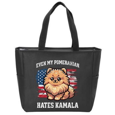 Even My Pomeranian Hates Kamala Funny Election Republican Zip Tote Bag