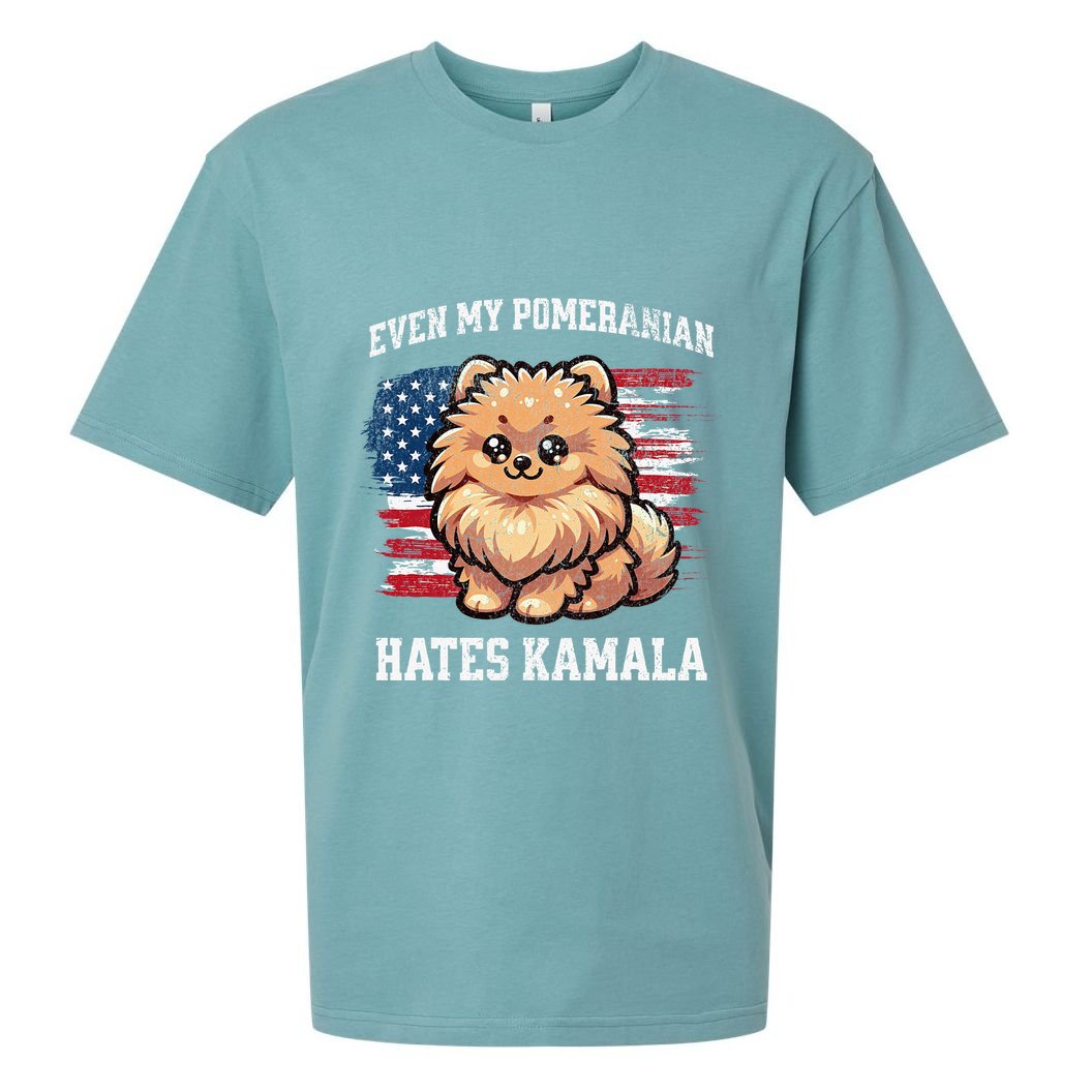 Even My Pomeranian Hates Kamala Funny Election Republican Sueded Cloud Jersey T-Shirt