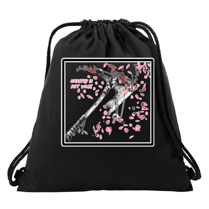 Empathy Is Not Weak Animae e Axe Floral Drawstring Bag