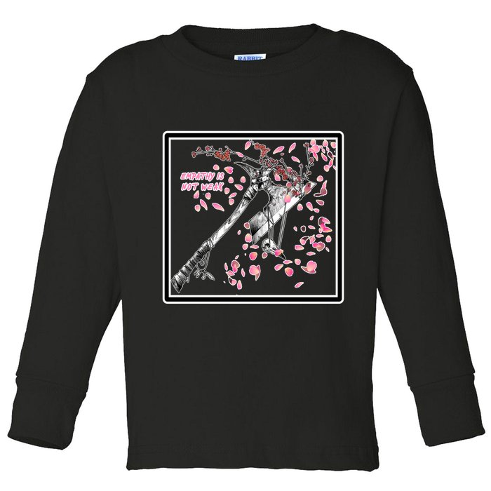 Empathy Is Not Weak Animae e Axe Floral Toddler Long Sleeve Shirt