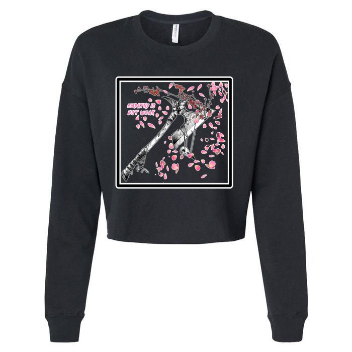 Empathy Is Not Weak Animae e Axe Floral Cropped Pullover Crew