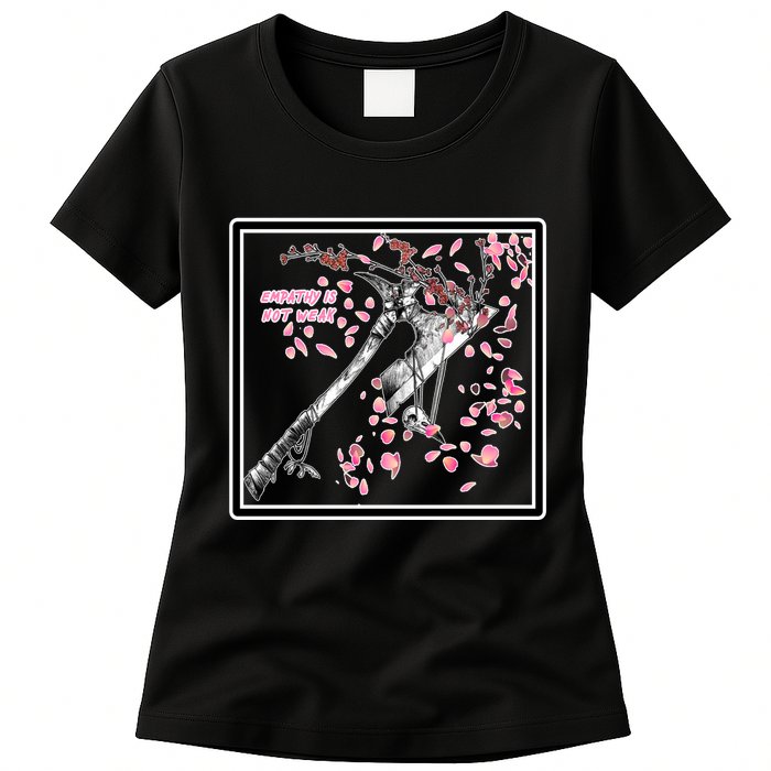 Empathy Is Not Weak Animae e Axe Floral Womens T-Shirt