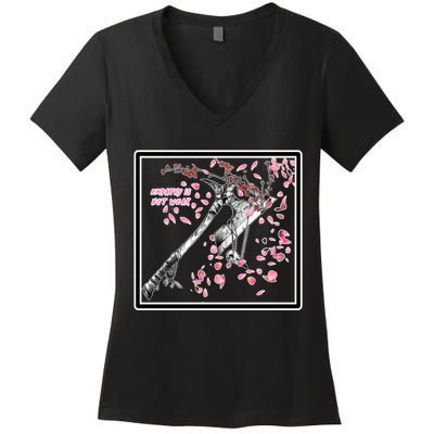 Empathy Is Not Weak Animae e Axe Floral Women's V-Neck T-Shirt