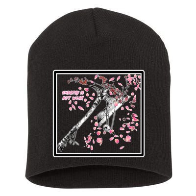Empathy Is Not Weak Animae e Axe Floral Short Acrylic Beanie