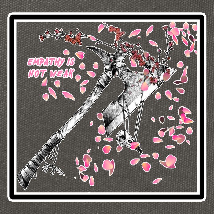 Empathy Is Not Weak Animae e Axe Floral Cotton Canvas Backpack