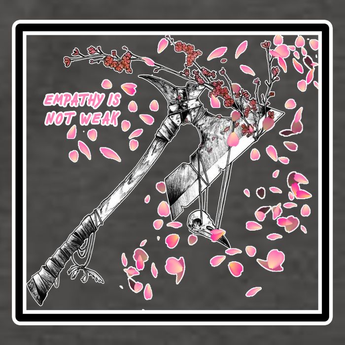 Empathy Is Not Weak Animae e Axe Floral Vector Backpack