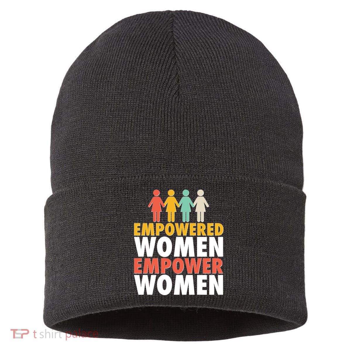 Empowered Women Empower Women Vintage colors Sustainable Knit Beanie