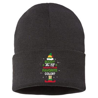Elf Movie Quote WhatS Your Favorite Color Sustainable Knit Beanie