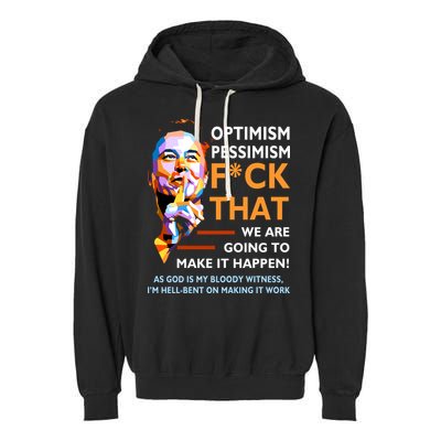 Elon Musk Quote Optimism Pessimism Garment-Dyed Fleece Hoodie