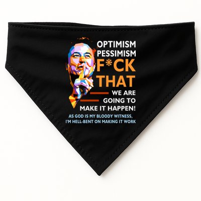 Elon Musk Quote Optimism Pessimism USA-Made Doggie Bandana
