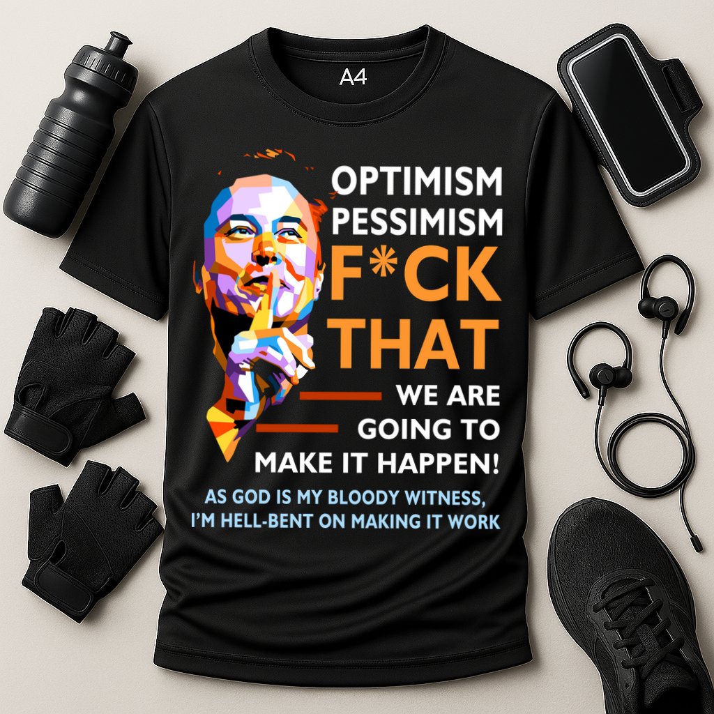 Elon Musk Quote Optimism Pessimism Performance Shirt