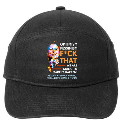 Elon Musk Quote Optimism Pessimism 7-Panel Snapback Hat
