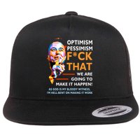 Elon Musk Quote Optimism Pessimism Flat Bill Trucker Hat