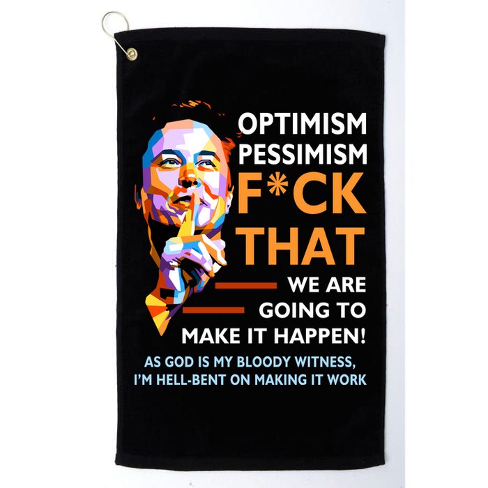 Elon Musk Quote Optimism Pessimism Golf Towel