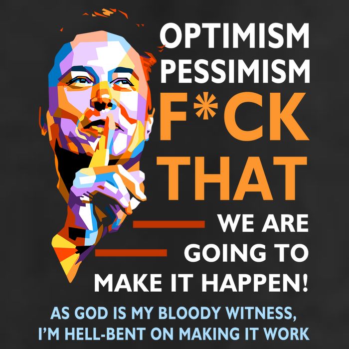 Elon Musk Quote Optimism Pessimism Golf Towel