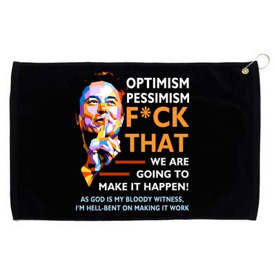 Elon Musk Quote Optimism Pessimism Grommeted Golf Towel
