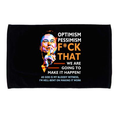 Elon Musk Quote Optimism Pessimism Microfiber Hand Towel