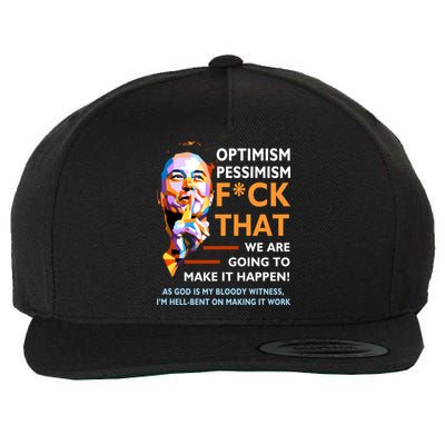 Elon Musk Quote Optimism Pessimism Wool Snapback Cap