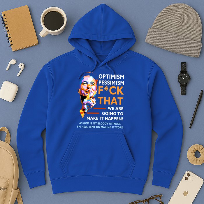 Elon Musk Quote Optimism Pessimism Hoodie