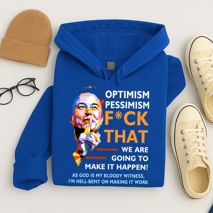 Elon Musk Quote Optimism Pessimism Hoodie