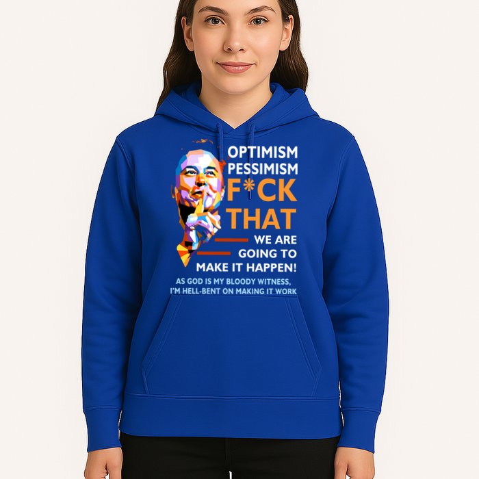 Elon Musk Quote Optimism Pessimism Hoodie
