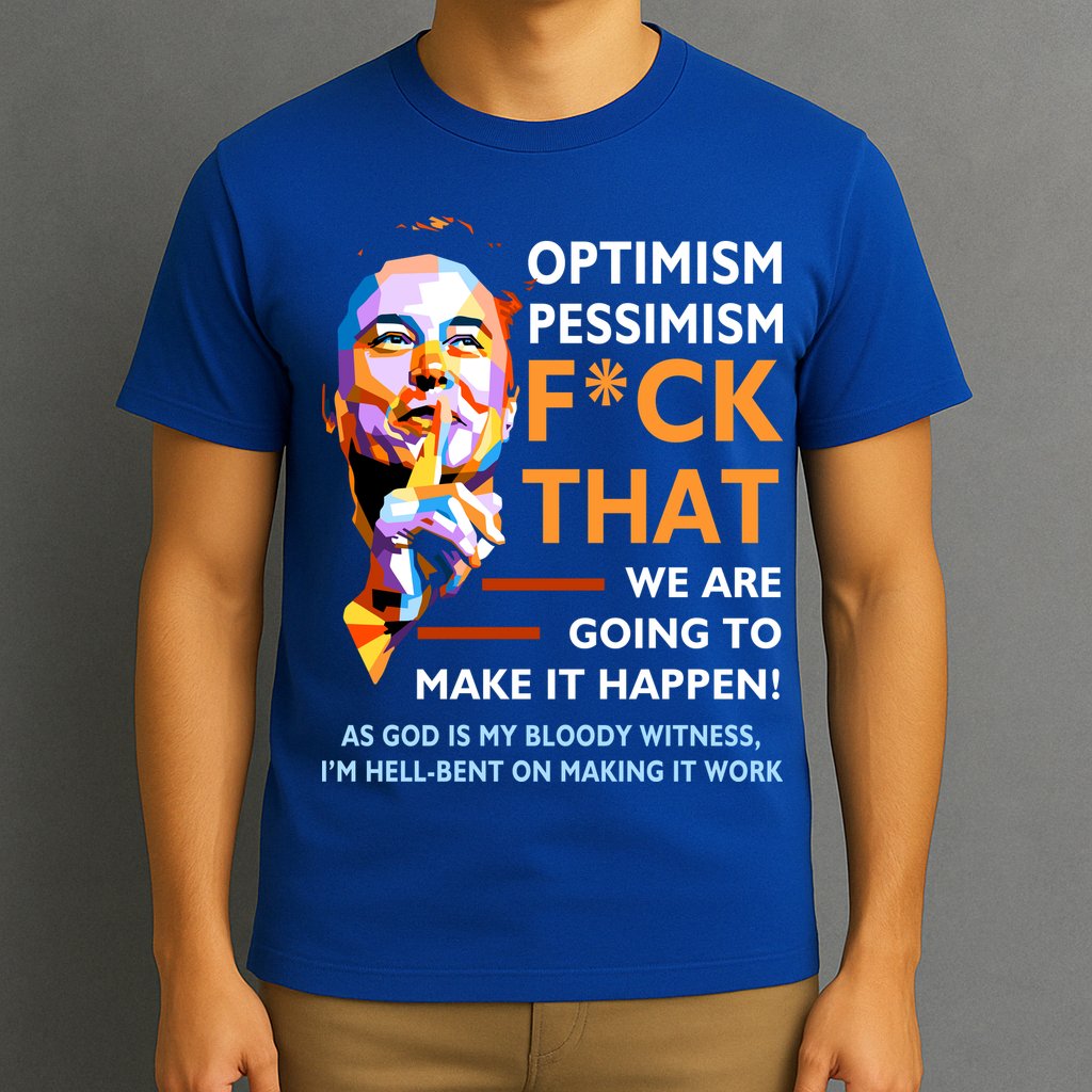 Elon Musk Quote Optimism Pessimism T-Shirt
