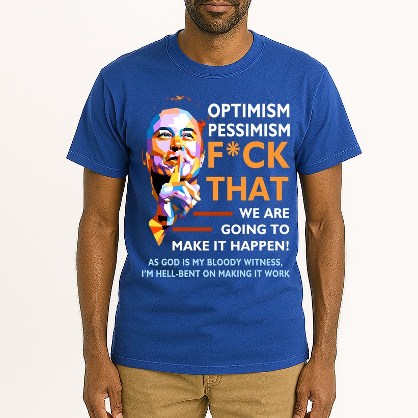Elon Musk Quote Optimism Pessimism Tall T-Shirt