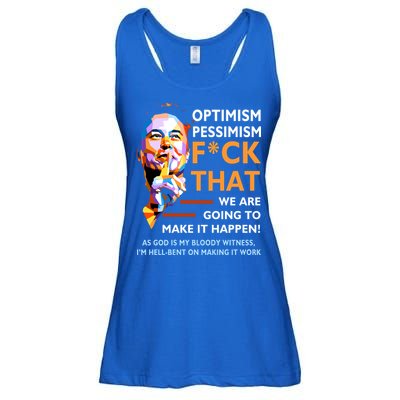 Elon Musk Quote Optimism Pessimism Ladies Essential Flowy Tank