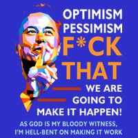 Elon Musk Quote Optimism Pessimism Pom Pom 12in Knit Beanie