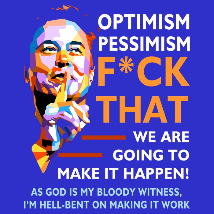 Elon Musk Quote Optimism Pessimism Short Acrylic Beanie