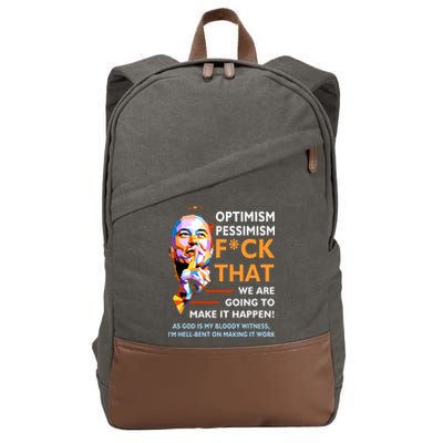 Elon Musk Quote Optimism Pessimism Cotton Canvas Backpack