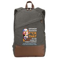Elon Musk Quote Optimism Pessimism Cotton Canvas Backpack
