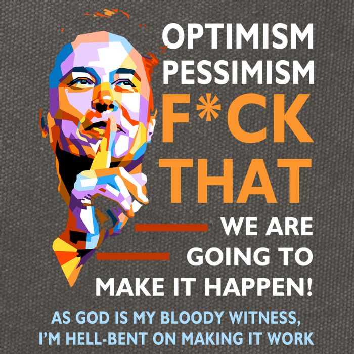 Elon Musk Quote Optimism Pessimism Cotton Canvas Backpack