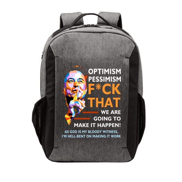 Elon Musk Quote Optimism Pessimism Vector Backpack