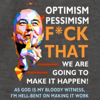 Elon Musk Quote Optimism Pessimism Vector Backpack