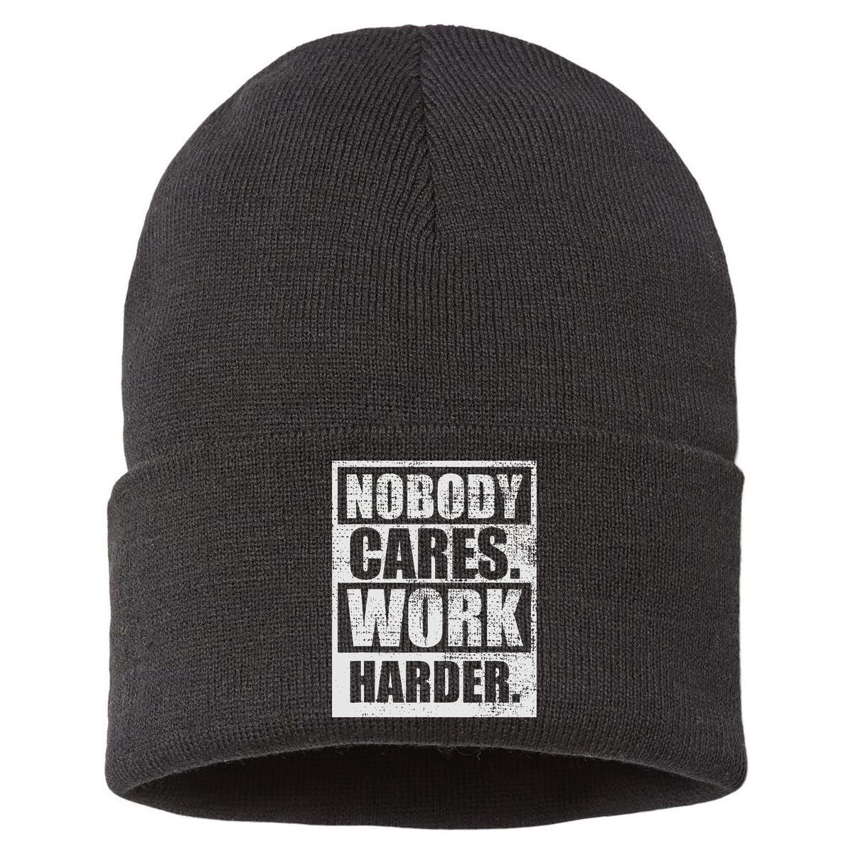 Entrepreneur Motivation Quotes Success Work Sustainable Knit Beanie