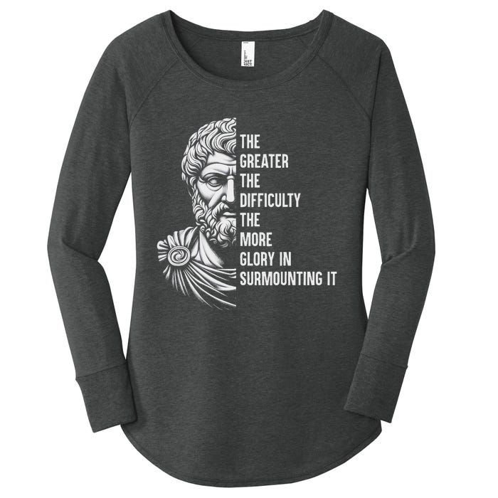 Epictetus Motivational Quote Greek Stoic Philosopher Women's Perfect Tri Tunic Long Sleeve Shirt