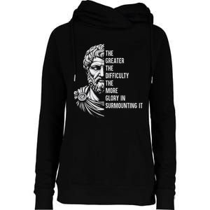 Epictetus Motivational Quote Greek Stoic Philosopher Womens Funnel Neck Pullover Hood