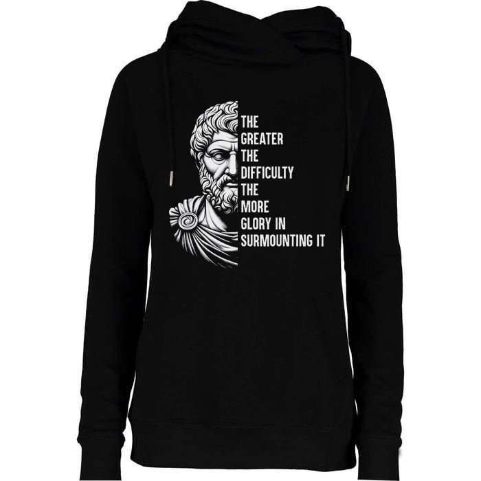 Epictetus Motivational Quote Greek Stoic Philosopher Womens Funnel Neck Pullover Hood