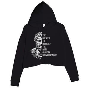 Epictetus Motivational Quote Greek Stoic Philosopher Crop Fleece Hoodie