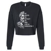 Epictetus Motivational Quote Greek Stoic Philosopher Cropped Pullover Crew