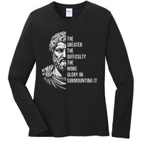 Epictetus Motivational Quote Greek Stoic Philosopher Ladies Long Sleeve Shirt